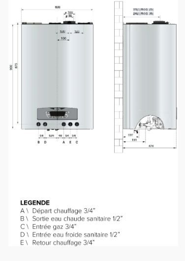 Image du produit CLAS B ONE MAX 35 -CH. GAZ &agrave; CONDENS. BALLON ECS 40 litres