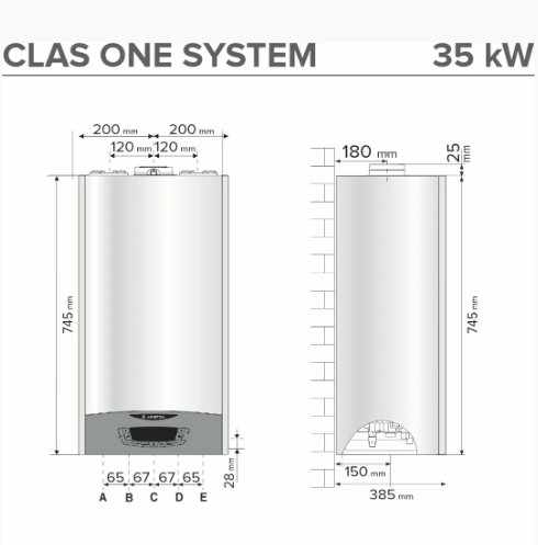 Image du produit CLAS ONE SYSTEM 35 - CH. GAZ &agrave; CONDENSATION CHAUFF SEUL