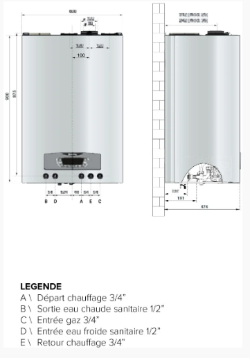 Image du produit CLAS B ONE MAX 25 -CH. GAZ &agrave; CONDENS. BALLON ECS 40 litres